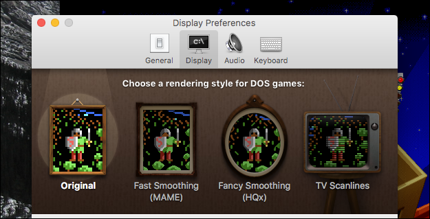 Окно Preferences в Boxer для настроек отображения и хранения