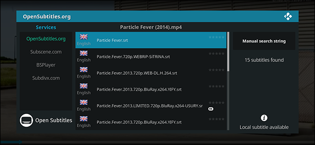 Как загрузить субтитры в Kodi