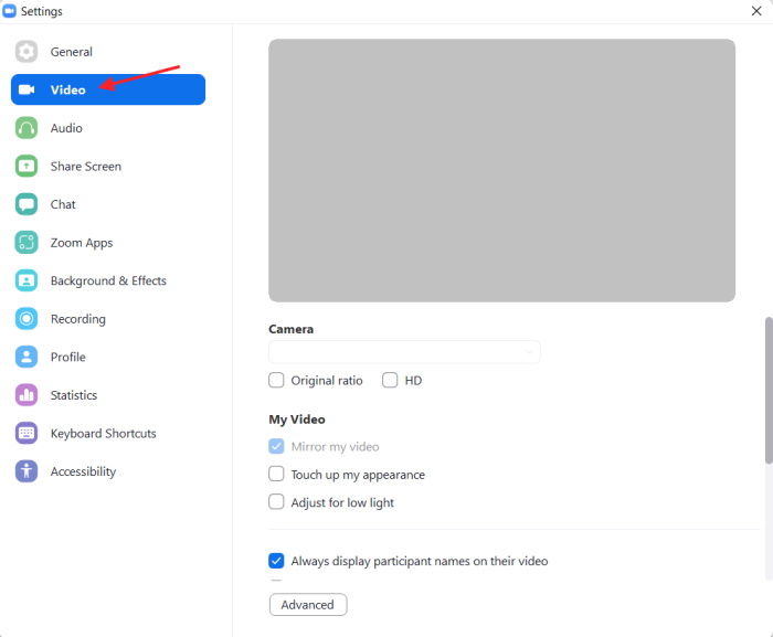 Проверка видео в Zoom