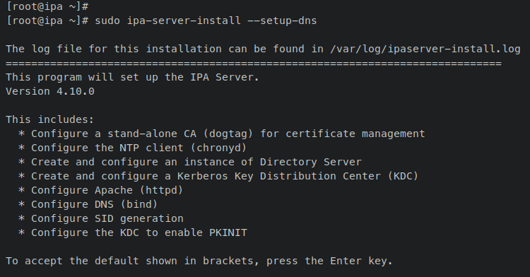 установка freeipa server