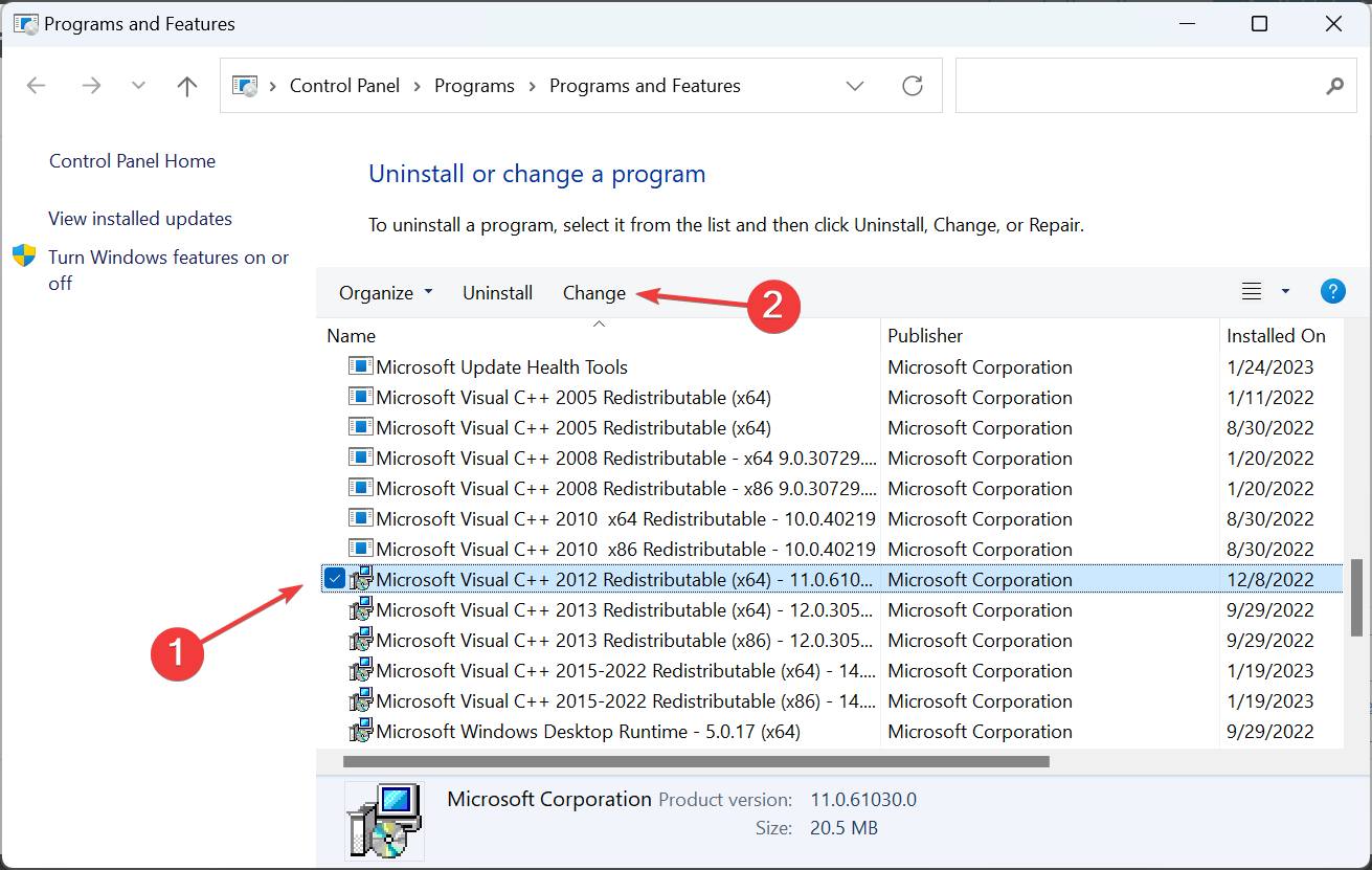 Изменение записи пакета Visual C++