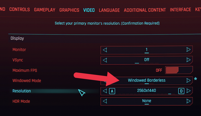 Настройка безрамочного окна в игре