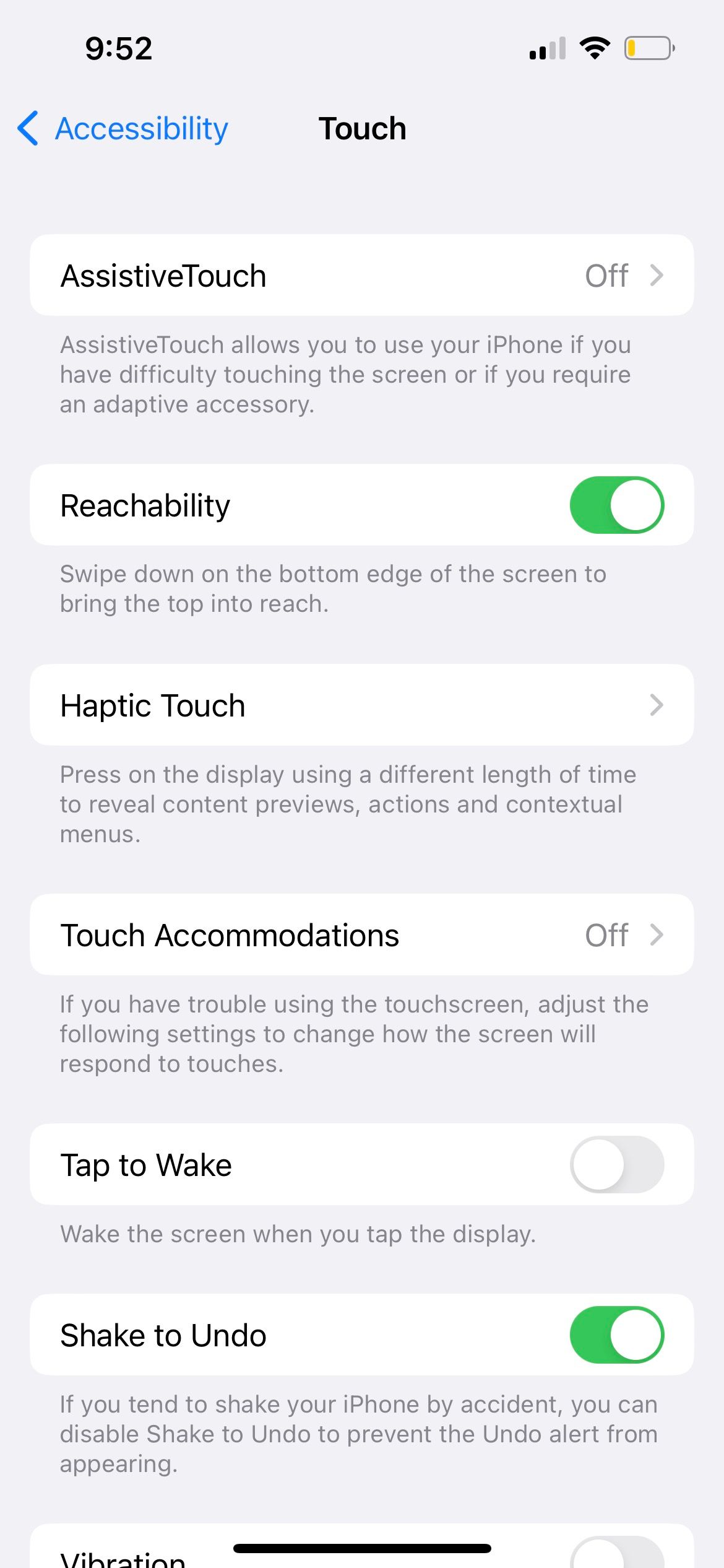 настройки касания в доступности iPhone