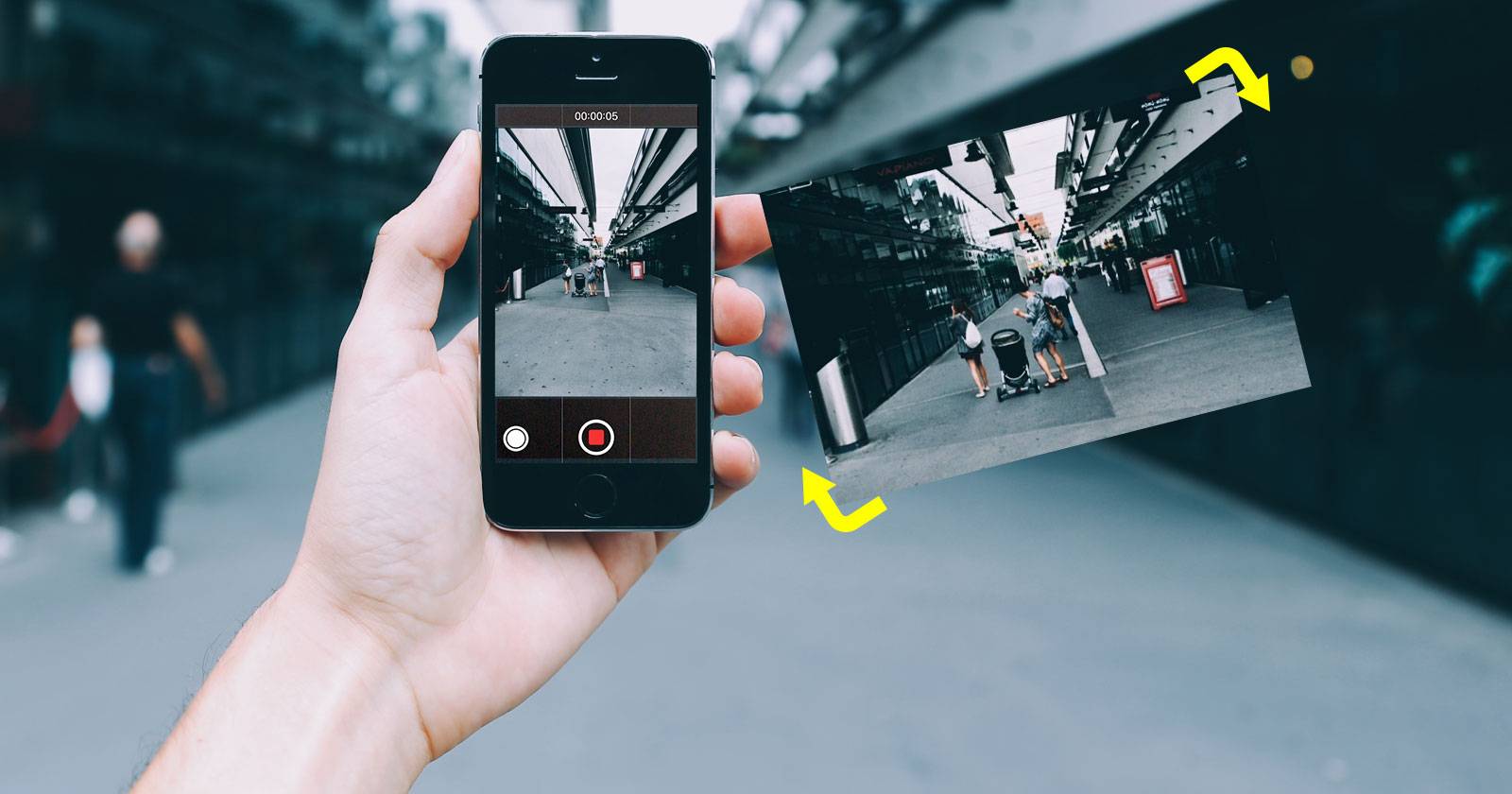 Повернуть видео бесплатно — скриншот приложения и кнопки поворота