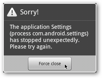 Сообщение об ошибке или падении эмулятора