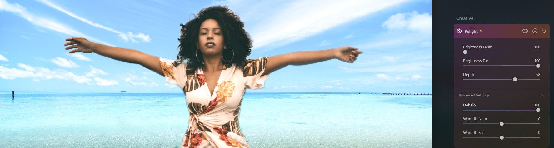 Relight AI помогает убрать ореол и подвинуть свет