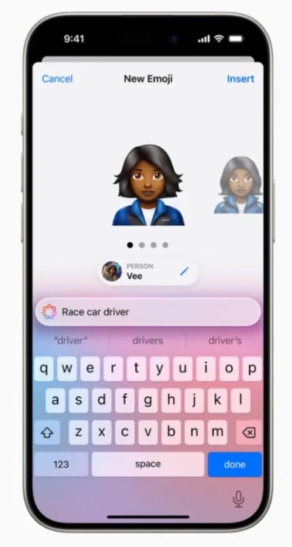 Пример Genmoji для человека