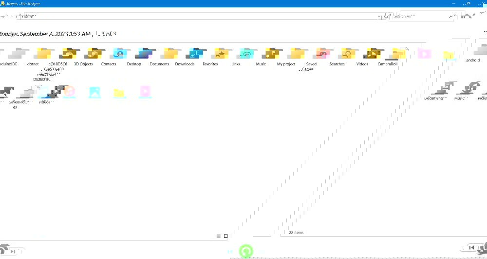 Экран восстановления версий файлов с ползунком