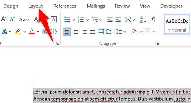 Вкладка «Макет» в Word
