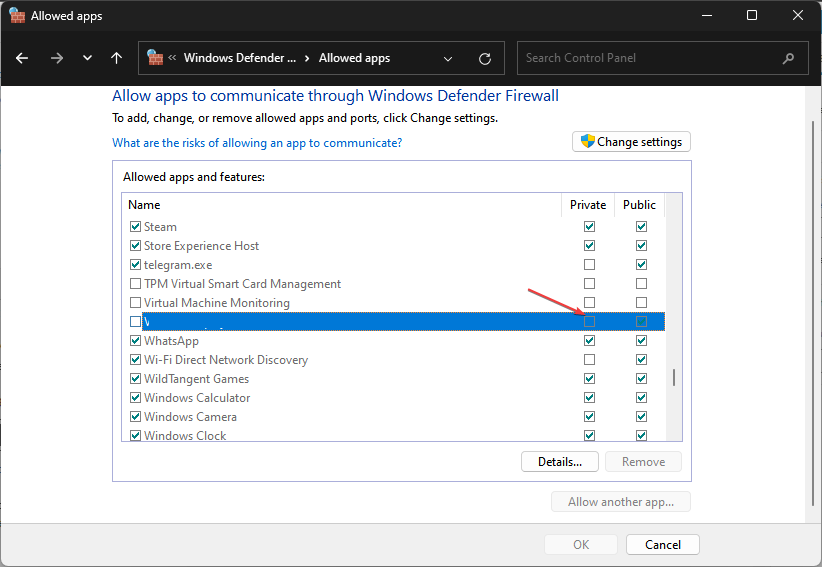 скриншот: добавление Valorant в исключения брандмауэра