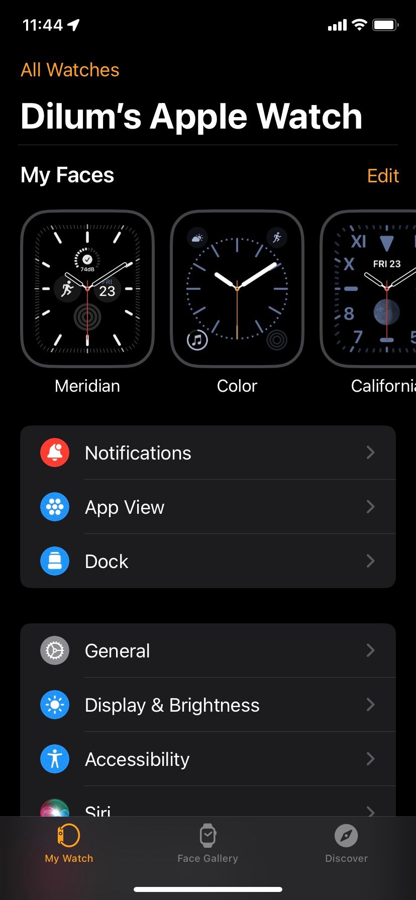 Watch app on iPhone.