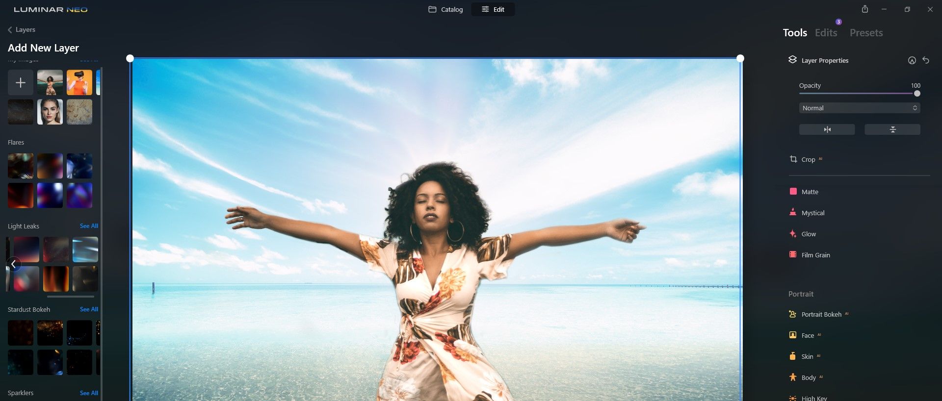 Слой с эффектами Light Streaks