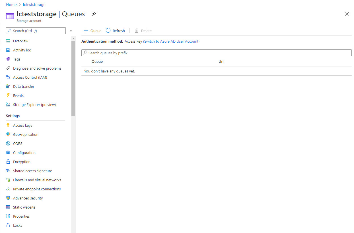 Нажмите «Queues» и затем «+», чтобы добавить очередь