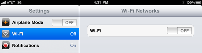 Список доступных Wi‑Fi сетей
