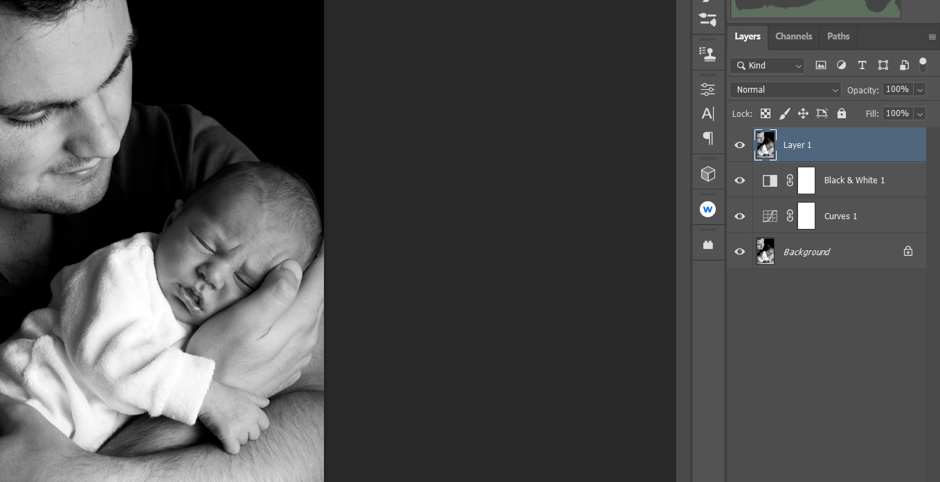 Создание Stamp Visible для кадра в чёрно‑белом