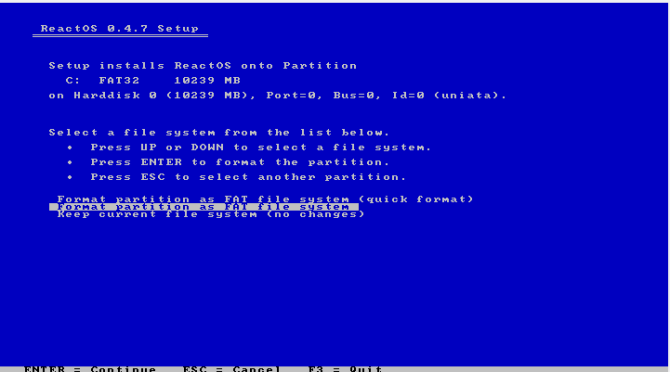 reactos review install5 format