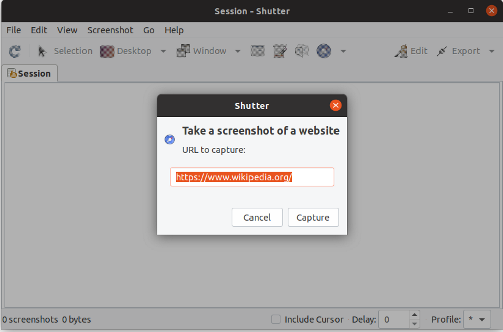 Shutter Website Prompt