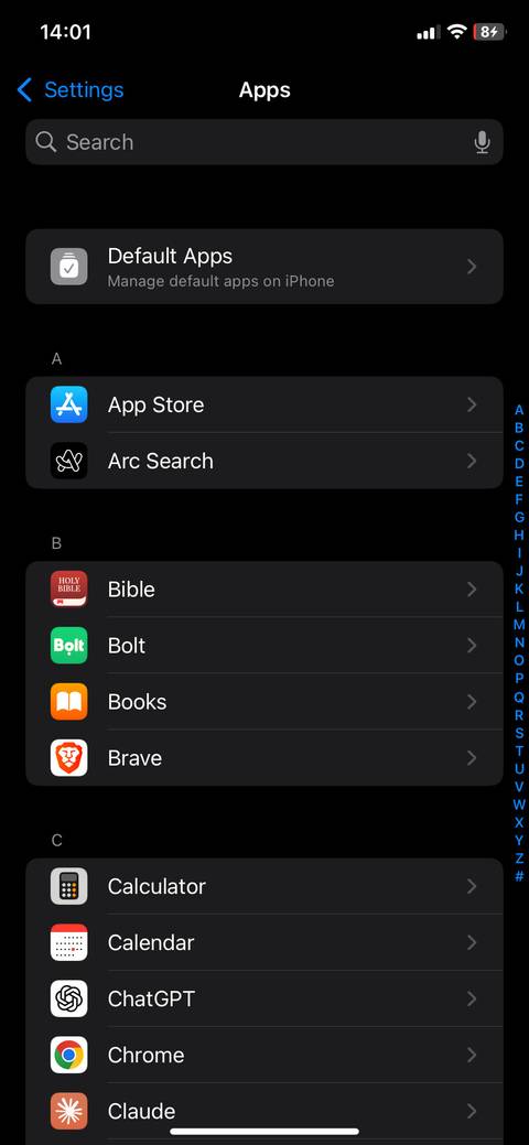 Appstore app in Settings