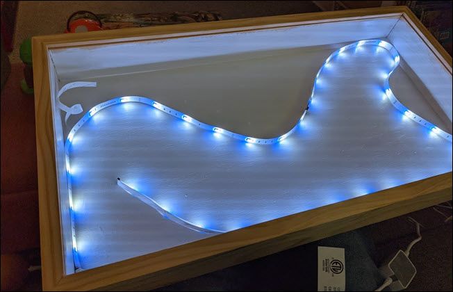 прикрепление светодиодной ленты внутри рамы