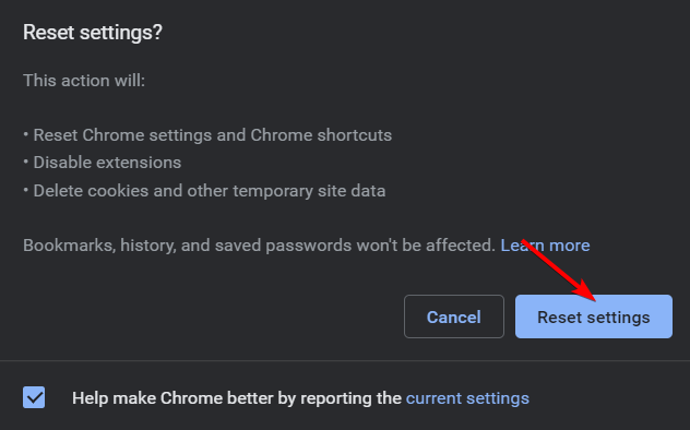 reset-settings-yes windows 10 blocking chrome install