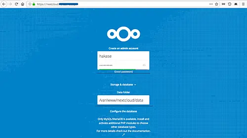 Вход в Nextcloud