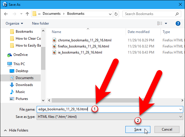 Диалог Сохранить как в Edge Manage