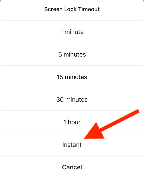 Choose a timeout period