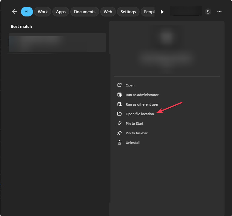 Открыть расположение файла — шаг для исправления ошибки 2004