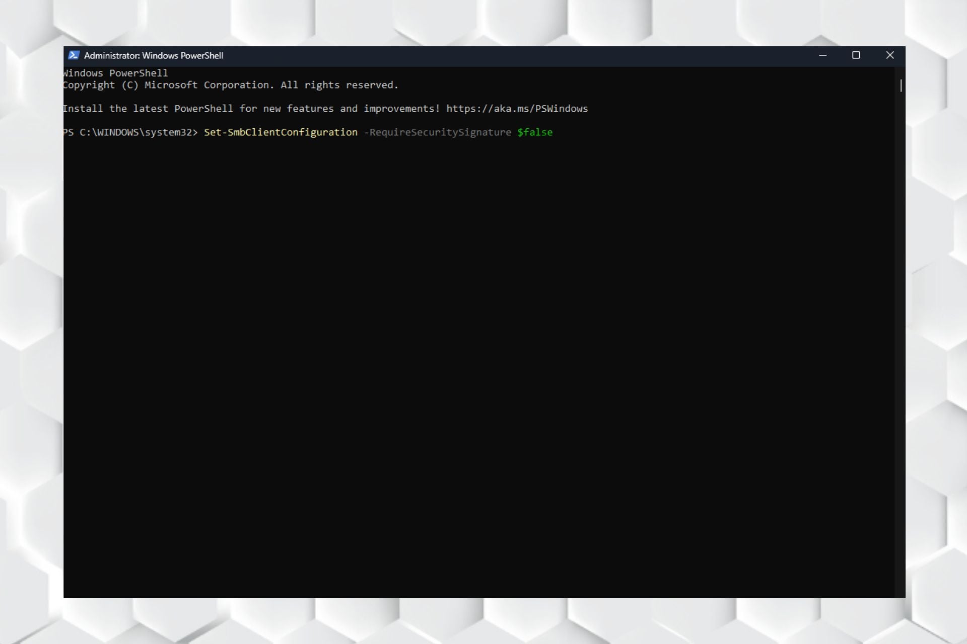 Подтвердите изменение настроек SMB