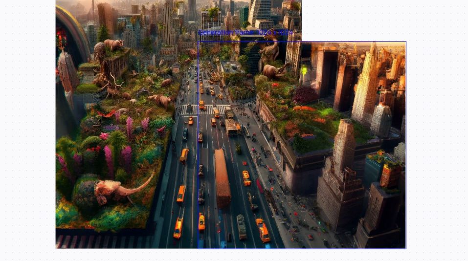 Пример второго шага Outpainting: расширение вверх изображения