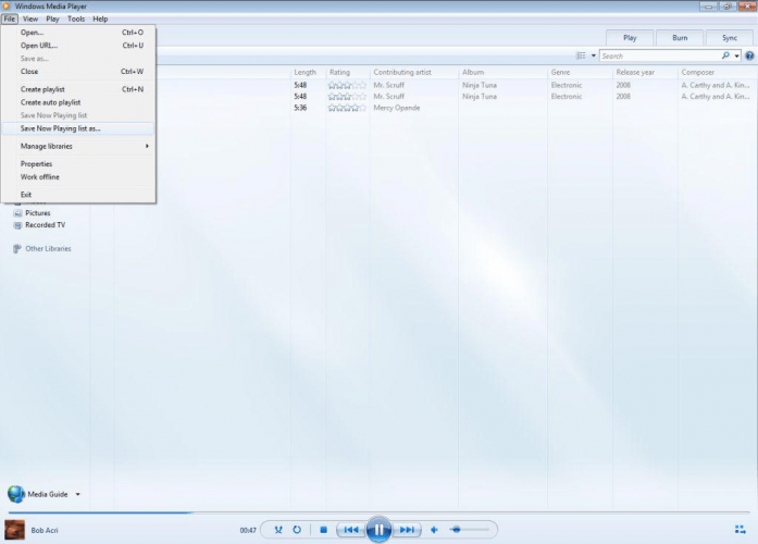 Сохранить список воспроизведения
