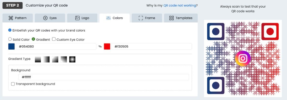 Настройка QR‑кода в QR TIGER