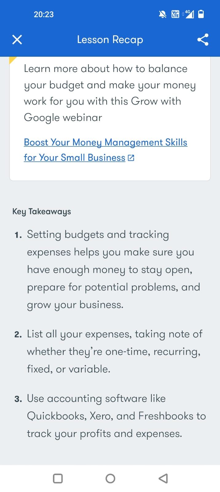 Ключевые выводы в Google Primer