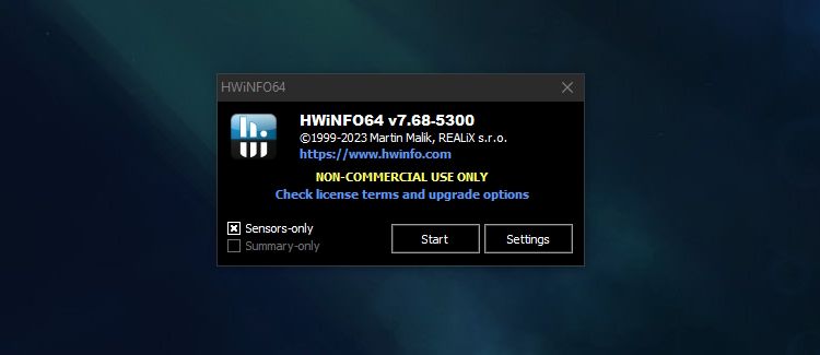 The HWiNFO sensor box