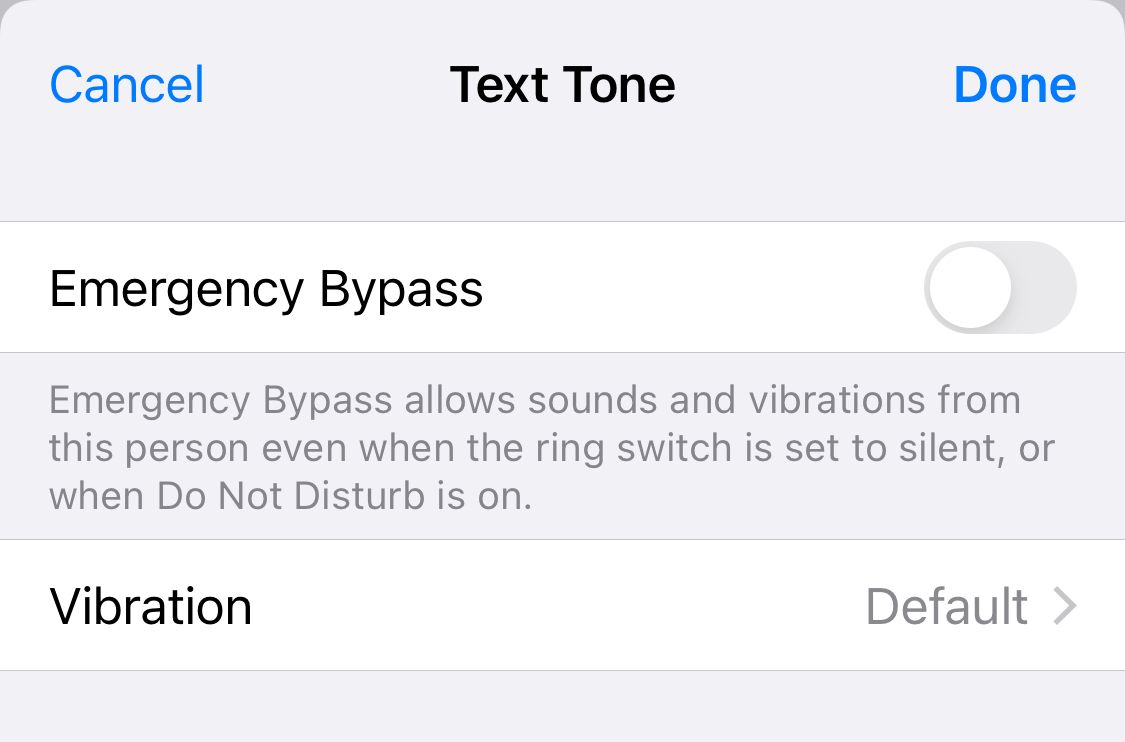 Назначение вибрации контакту