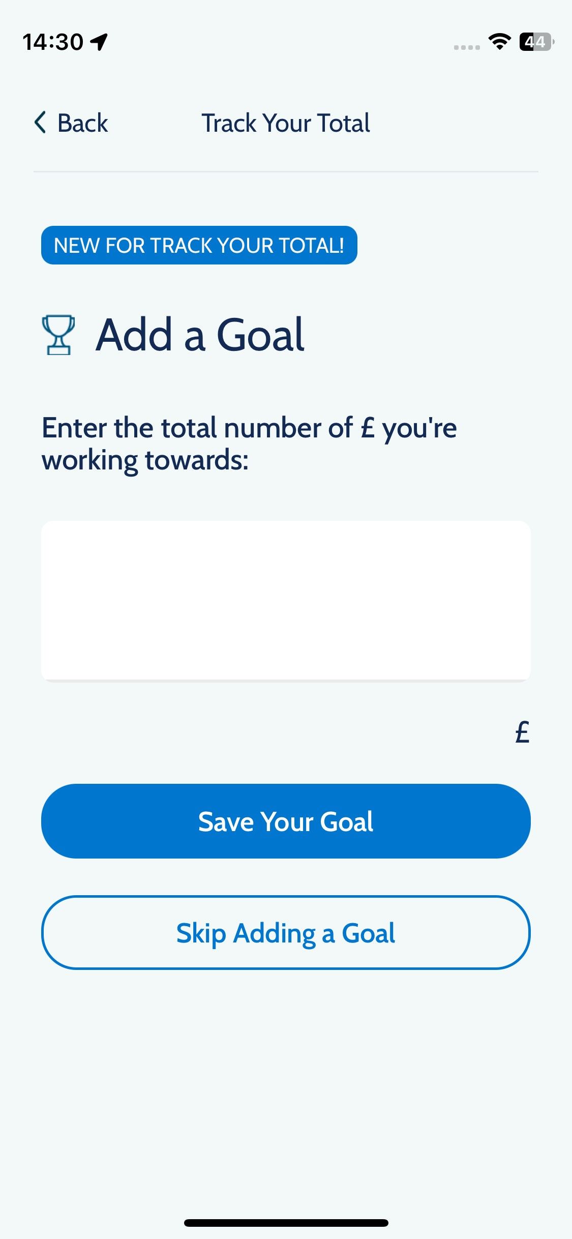 Скриншот приложения Happier — добавление цели