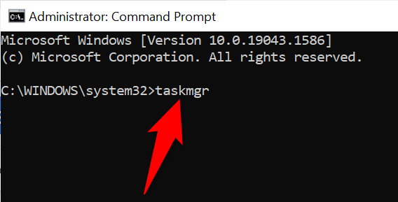 Командная строка: введите taskmgr и нажмите Enter.