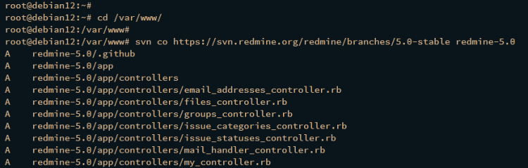 Загрузка исходников Redmine