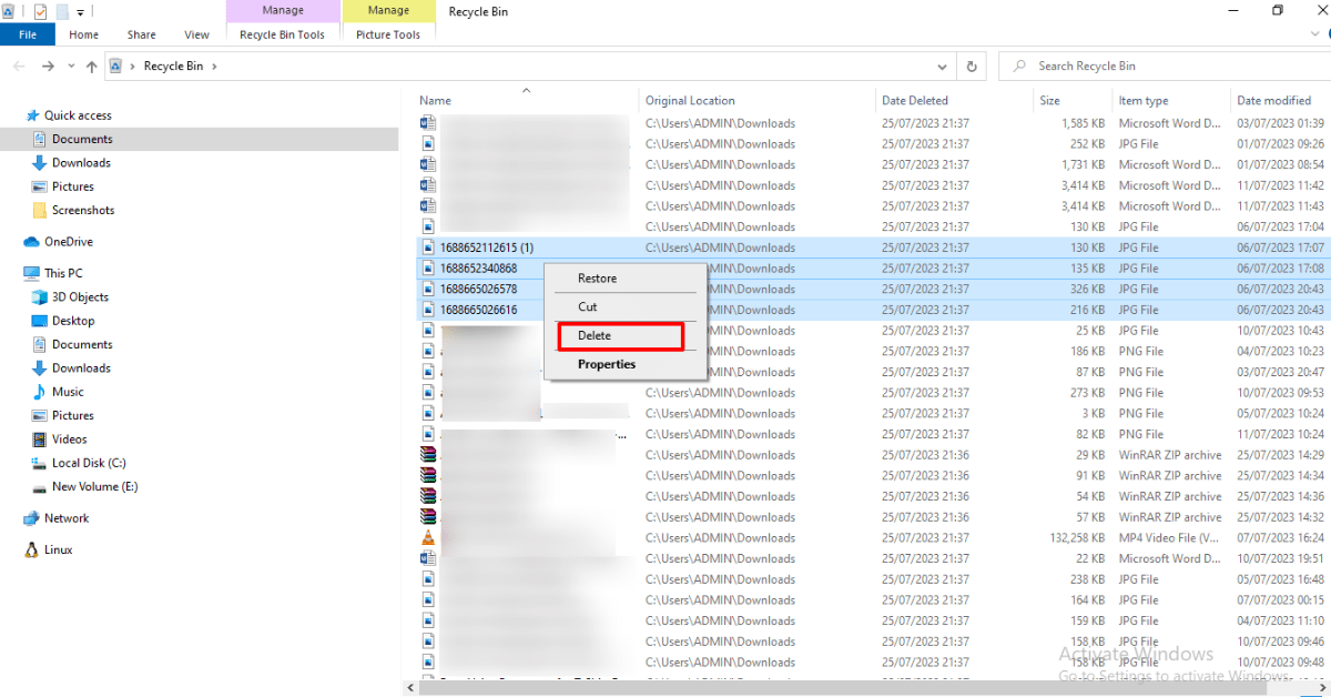 Empty Recycle Bin