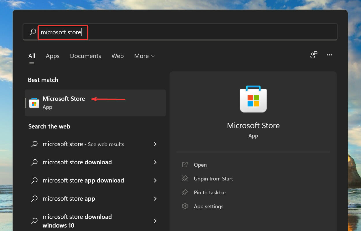 Launch Microsoft Store
