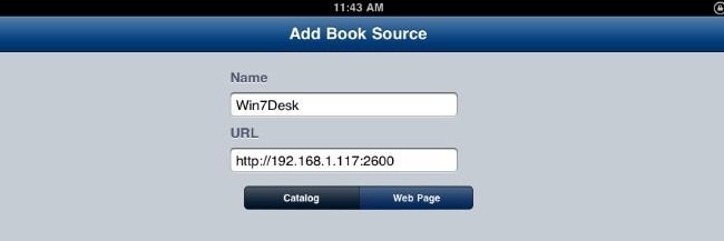 Добавление локального источника в Stanza: пример ввода IP и порта