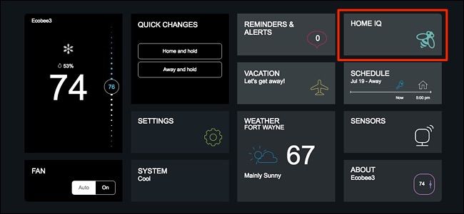 Переход в раздел Home IQ