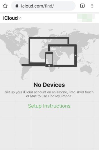Интерфейс Find My Device в iCloud