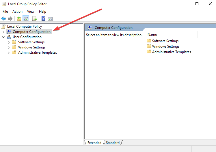 Раздел «Computer Configuration» в редакторе групповой политики