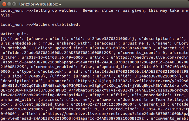 Настройка слежения за изменениями в папке