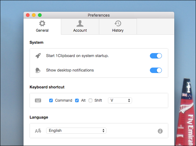 Окно «Preferences»: автозапуск и сочетание клавиш