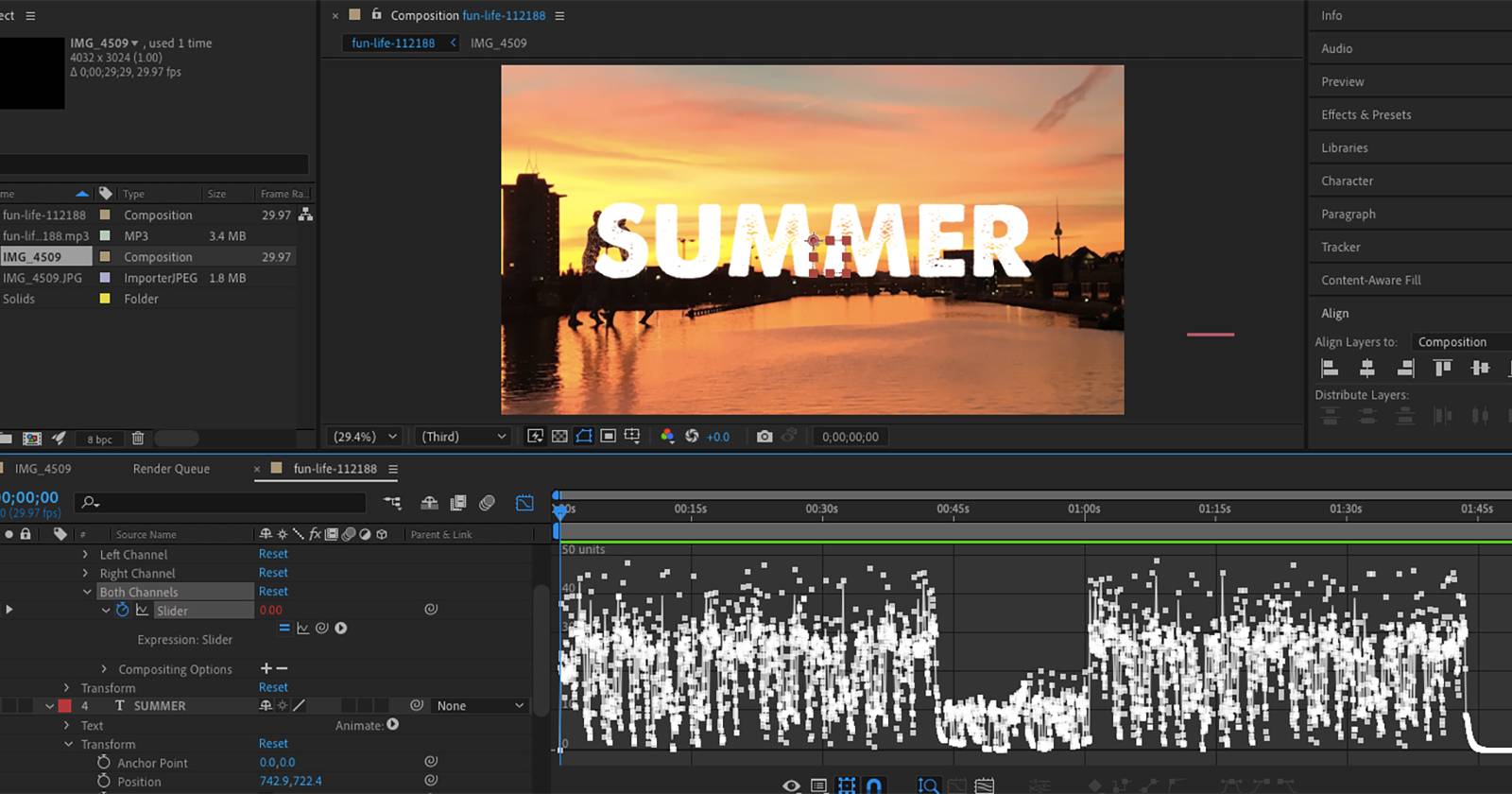 Синхронизация визуалов с аудио в After Effects