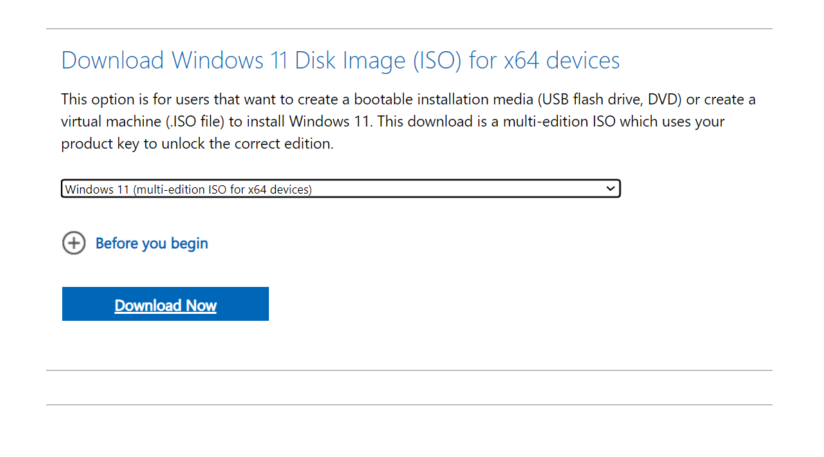 Скачивание ISO Windows 11