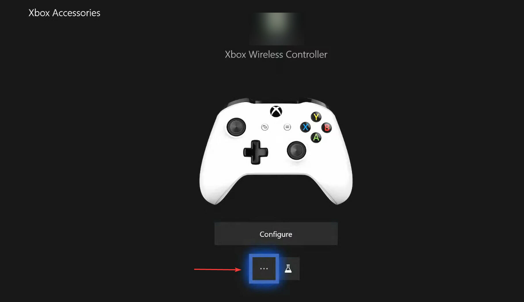 Xbox — выбор устройства контроллера и три точки