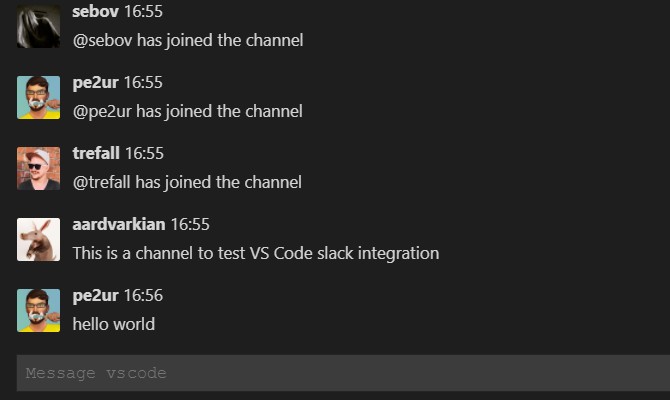 Slack chats work well in a Live Share window.
